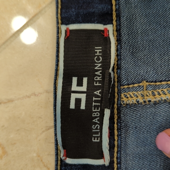 2021 Original Elisabetta Franchi Blue High rise Jeans Size 28 - Picture 3 of 7